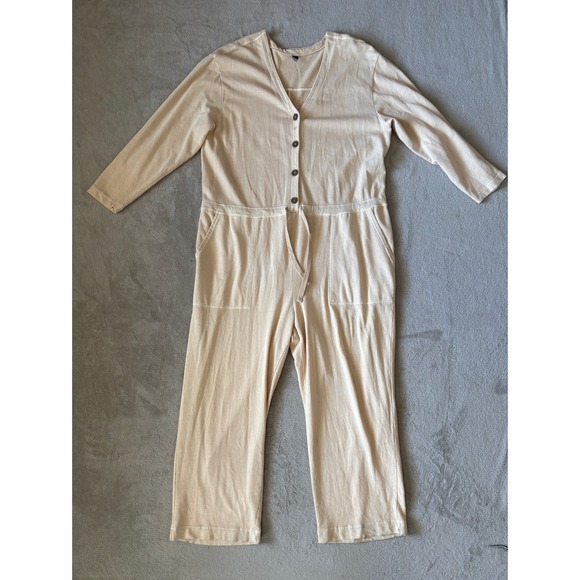 Old Navy Jumpsuit‎ Button Front Drawstring Waist Casual Comfy XL - Picture 1 of 7